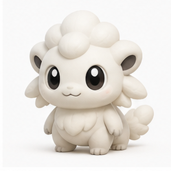 Original pearl white cloud creature card for a Toon Tone style challenge