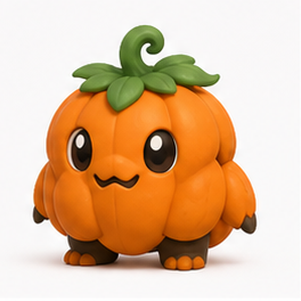 Original pumpkin orange harvest creature card for a Toon Tone style challenge