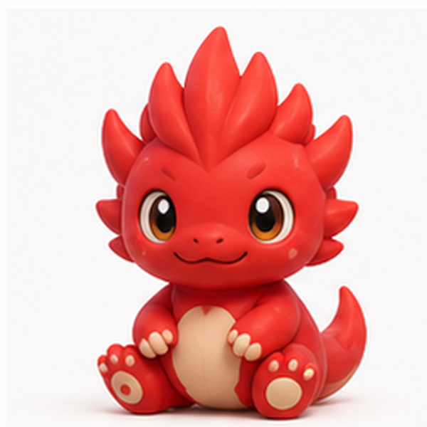 Original ruby red flame creature card for a Toon Tone style challenge