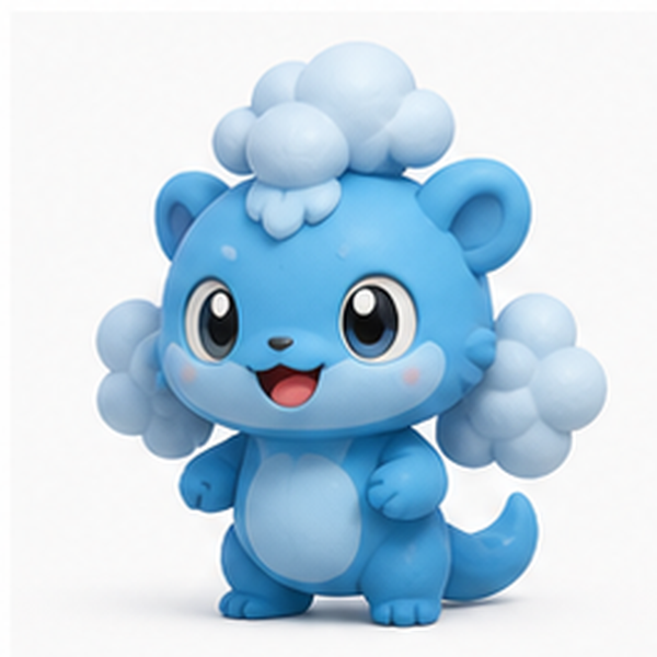 Original sky blue cloud creature card for a Toon Tone style challenge