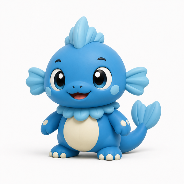 Original water blue swimmer creature card for a Toon Tone style challenge